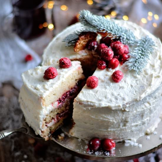 Vegan Christmas Cherry Layer Cake