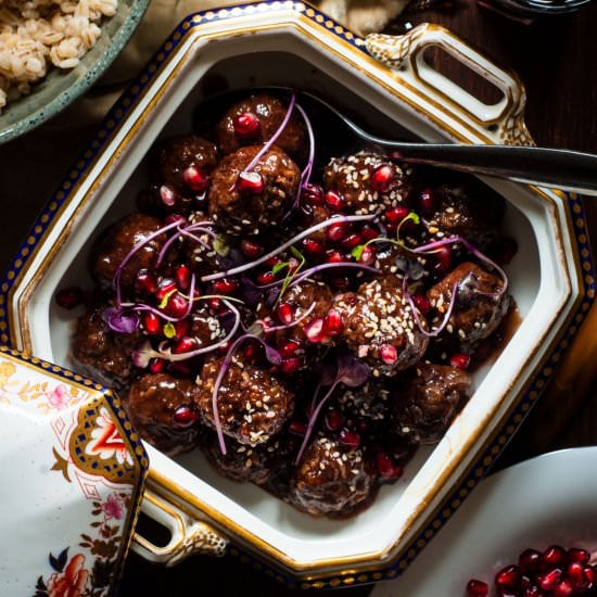 Sweet & Sour Pomegranate Meatballs