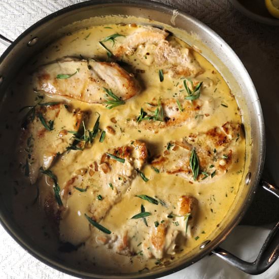 Chicken with Tarragon Cream Sauce