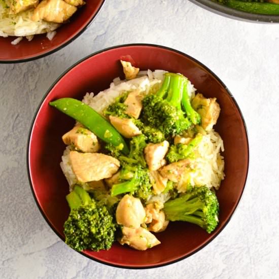 Chicken, Broccoli, Snap Peas Stir Fry