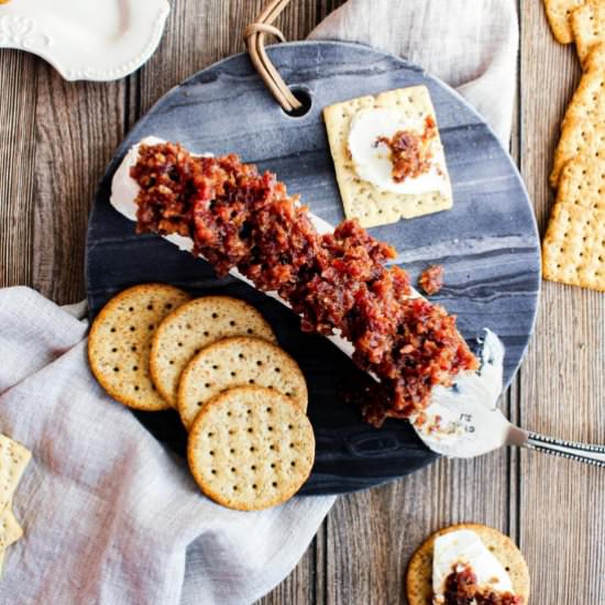 Goat Cheese Log w/ Bacon Date Jam