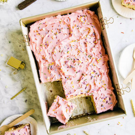 Strawberry Yellow Sheet Cake