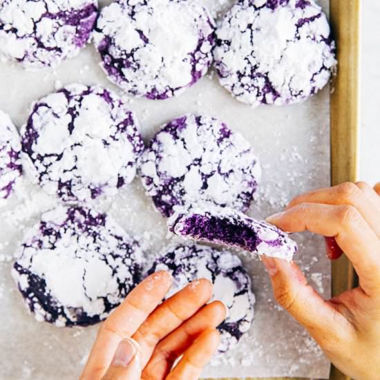 Ube Crinkle Cookies