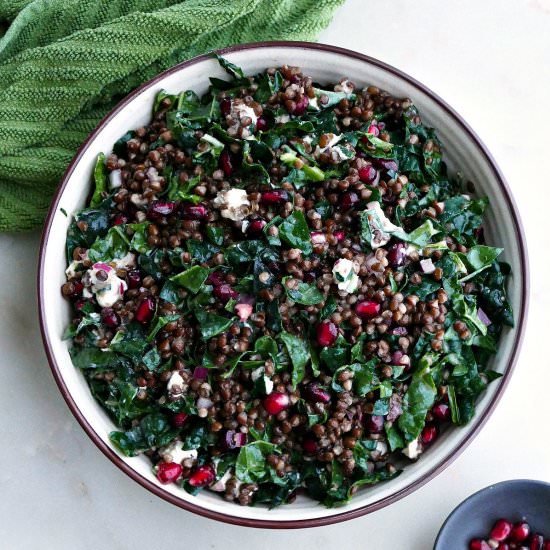 Black Lentil Salad with Kale