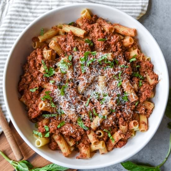 Pasta with Walnut ‘Meat’ Sauce