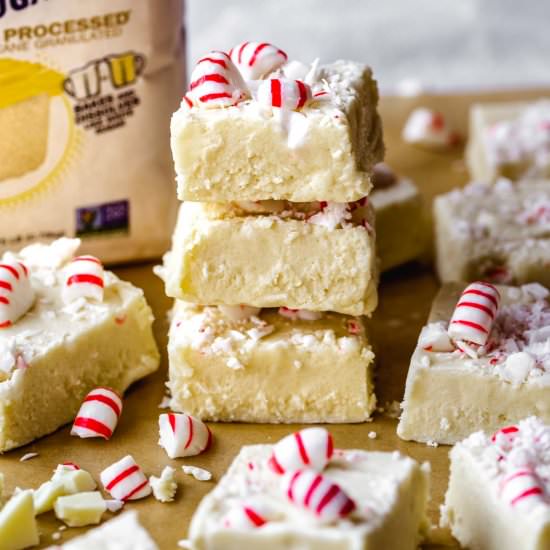 White Chocolate Peppermint Fudge