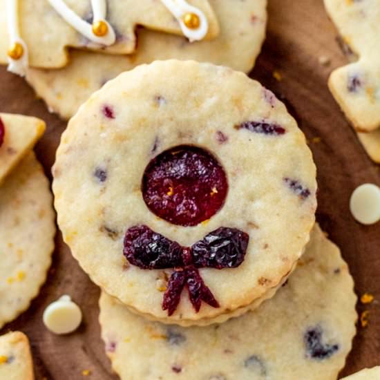 Cranberry Orange Shortbread Cookies