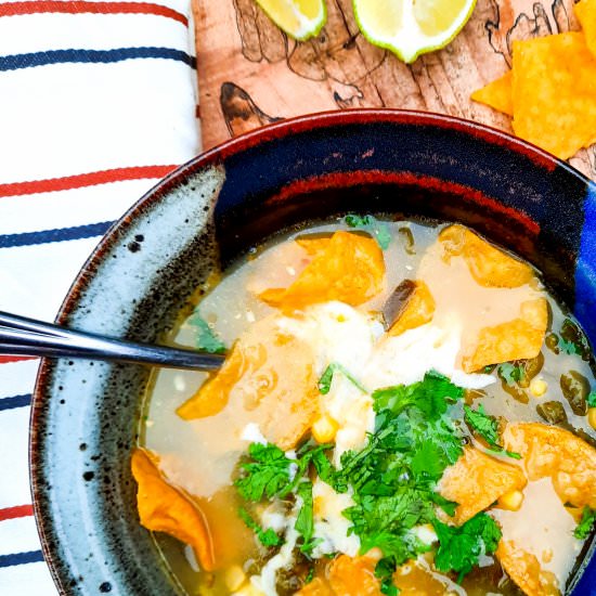 Poblano Corn Tortilla Soup
