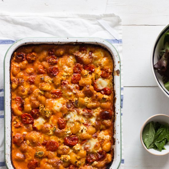 goat cheese & tomato baked gnocchi