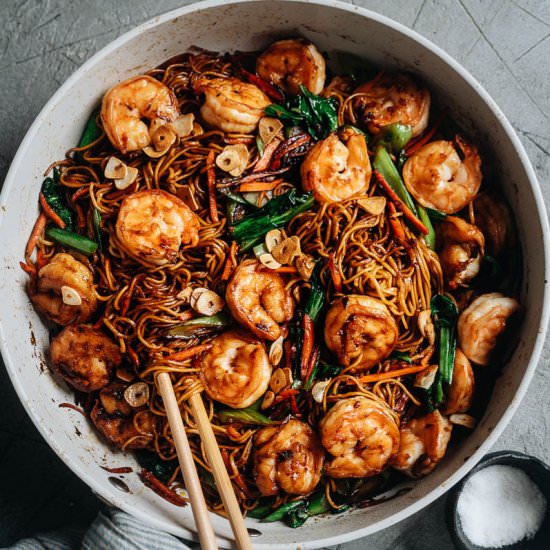 XO Noodles with Shrimp