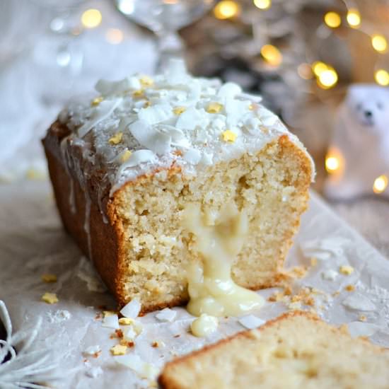 Vegan Coconut, Lemon Curd Loaf Cake