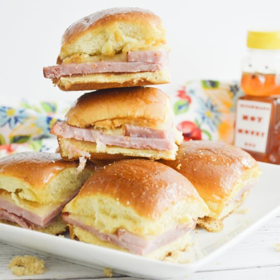Hot Honey Ham & Swiss Sliders