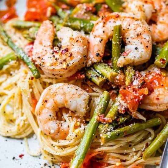 Angel Hair w Shrimp and Asparagus