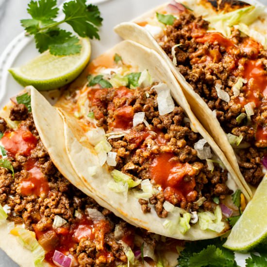super easy ground beef tacos