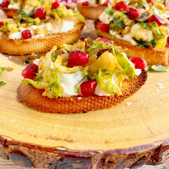 Brussels and Burrata Crostini