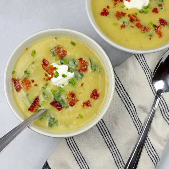 Potato Leek Soup with kale
