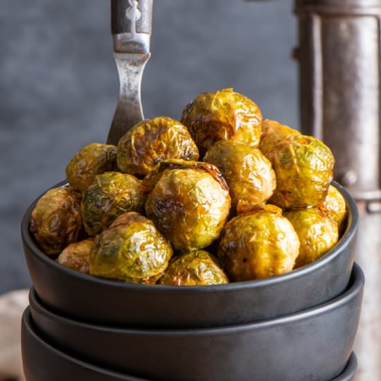 Garlicky Maple Brussels Sprouts