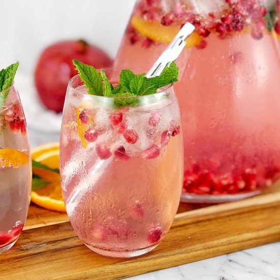 Gin Mint Cocktail With Pomegranate
