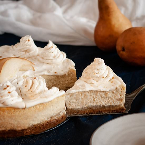 Easy Pear and Ginger Cheesecake