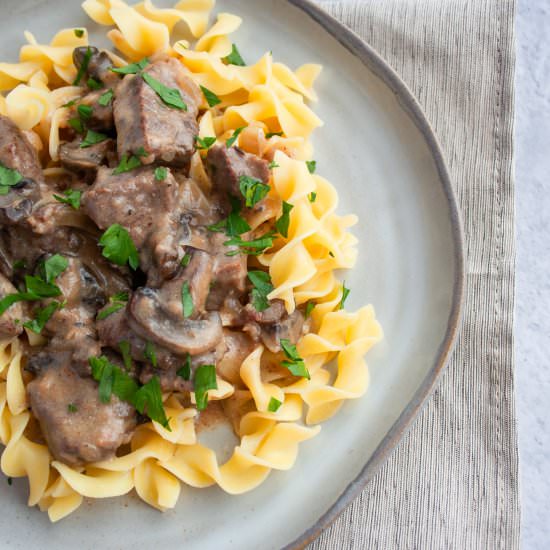 Slow Cooker Beef Stroganoff