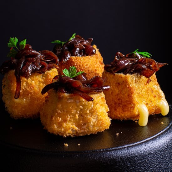 Deep-fried Camembert & Red Onion Ja