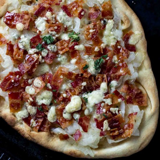 Caramelized Onion Flatbread Pizza