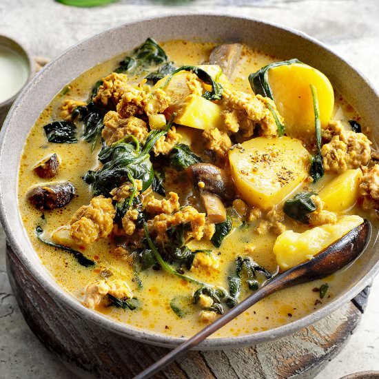 CREAMY GROUND CHICKEN SOUP