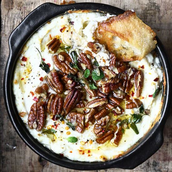 Baked Ricotta Dip with Pecans
