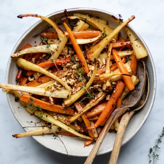 Honey Roasted Carrots and Parsnips