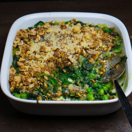Creamy spinach with edamame