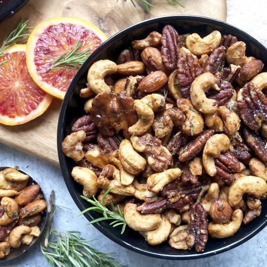 roasted mixed nuts with rosemary