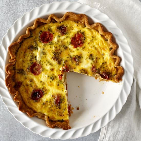 Goat Cheese and Tomato Quiche