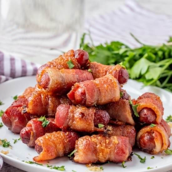 Brown Sugar Bacon Wrapped Smokies