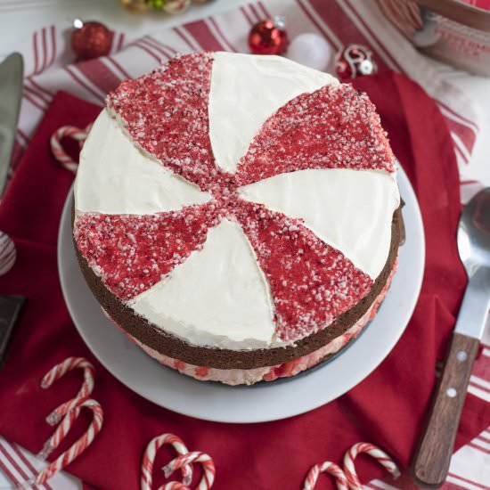Peppermint Brownie Ice Cream Cake