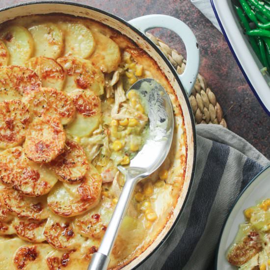 Chicken, Sweetcorn & Potato Gratin