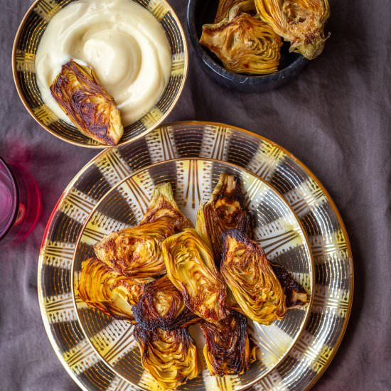 Baked Artichoke Hearts with Aioli