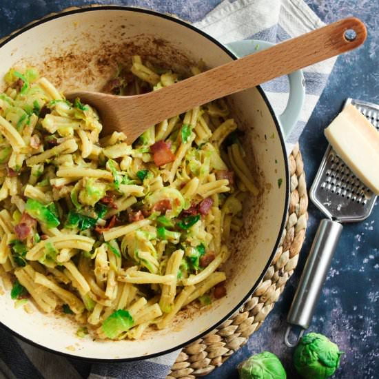 Brussels Sprouts and Bacon Pasta
