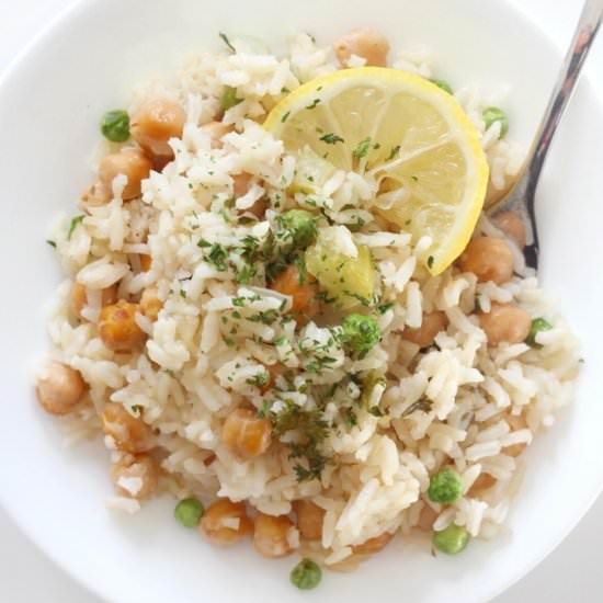 Lemon Chickpea and Rice Casserole (