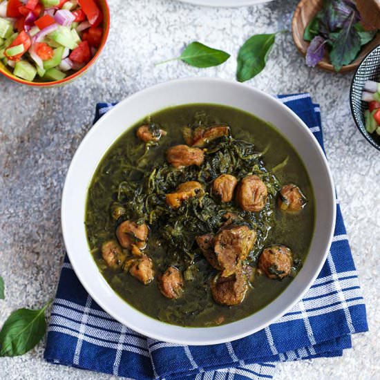 spinach and golden plum stew
