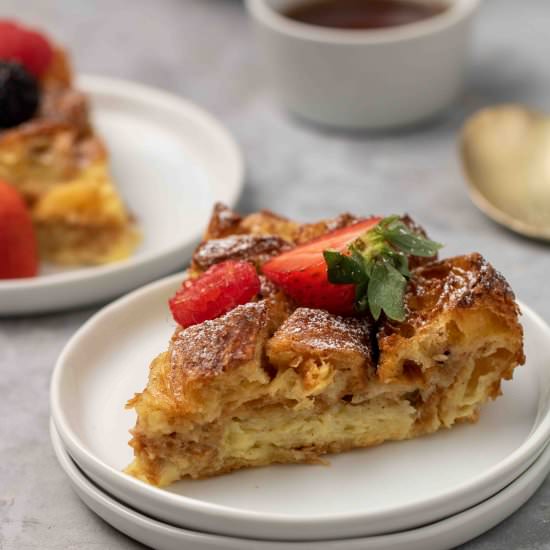 Croissant french toast bake