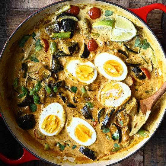 Coconut Egg Curry with Eggplant