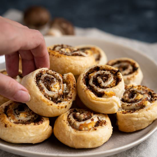 Goat Cheese and Mushroom Pinwheels