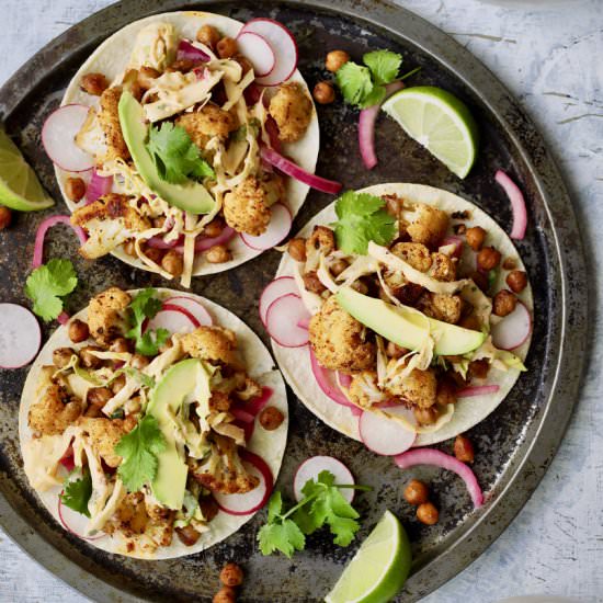 Cauliflower Chickpea Tacos