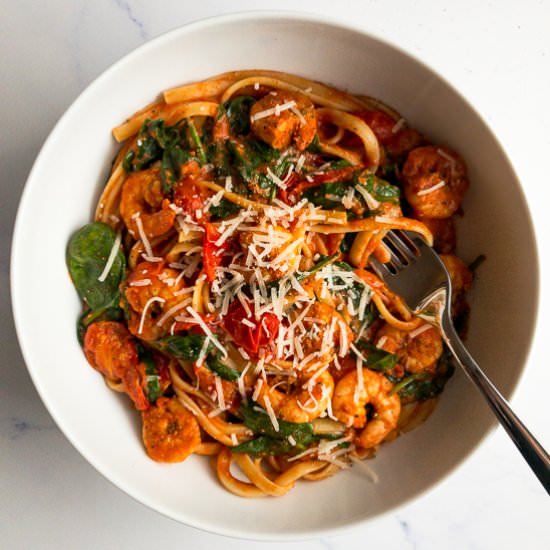 Spicy Cajun Shrimp Pasta