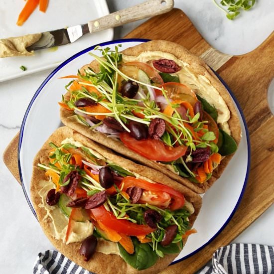 Pita Wrap with Hummus and Veggies