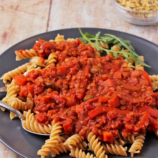 lentils cacciatore
