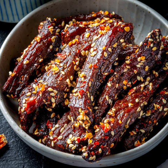 Homemade beef jerky