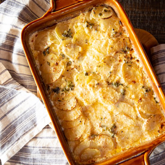 Perfect Potato Gratin + Poblanos