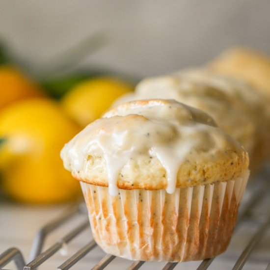 Glazed Lemon Poppy Seed Muffins