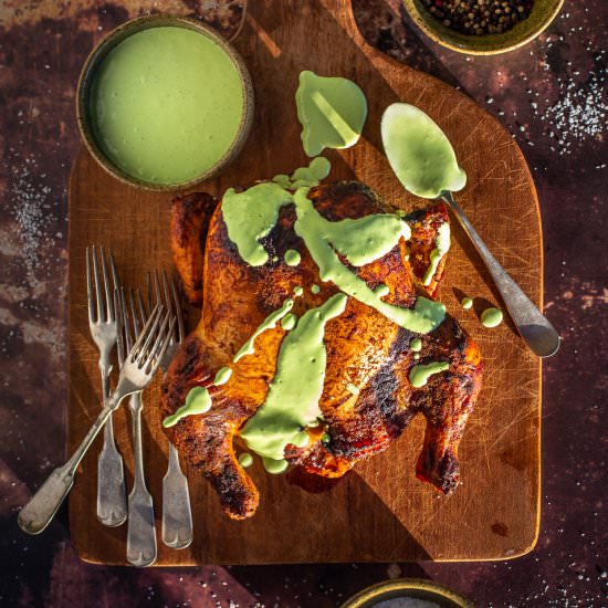 Peruvian Chicken with Green Sauce